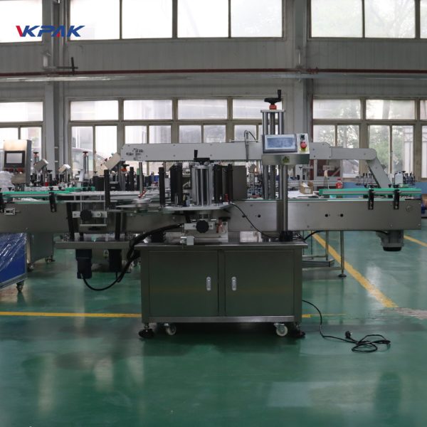 VK-DSL Automatic Square Flat Bottle Front Back Double Sided Sticker Labeling Machine