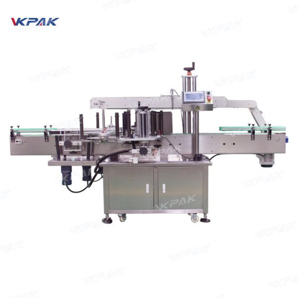 VK-DSL Automatic Square Flat Bottle Front Back Double Sided Sticker Labeling Machine