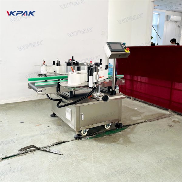 VK-DSL-B Automatic Empty Bucket Pail Large Container Front And Back Double-Sided Labeling Machine