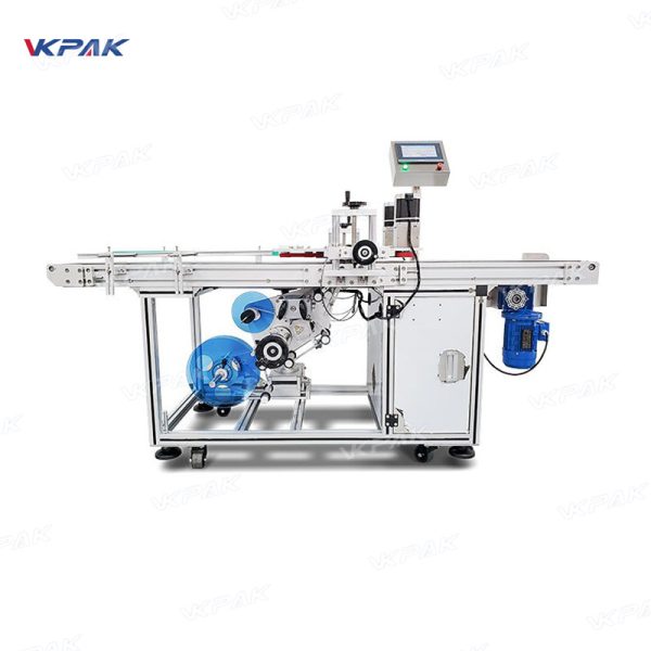 VK-FBL Automatic Cosmetics Jar Glass Bottle Flat Surface Bottom Labeling Machine