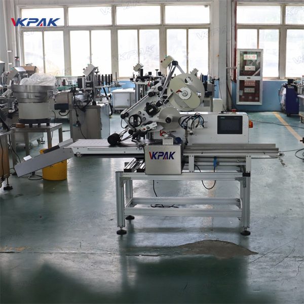 VK-FPL-S Automatic Soft Plastic Bag Pouch Card Flat Labeling Machine With Suction Cup Feeder