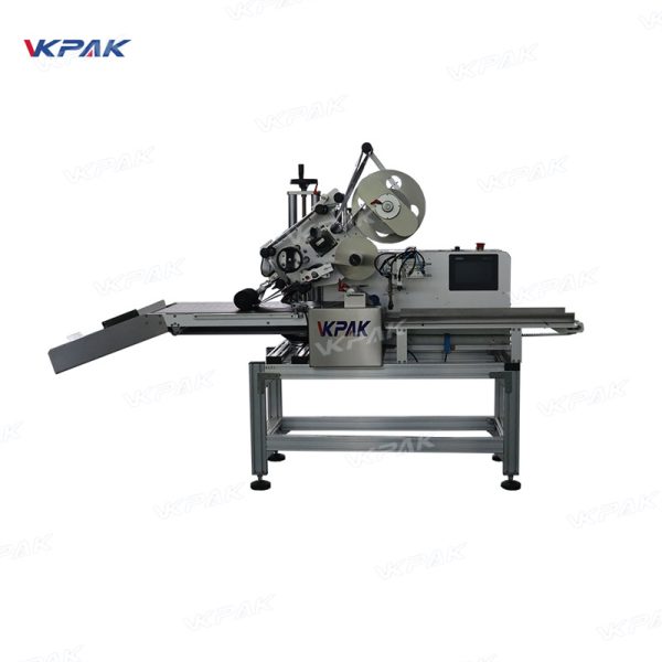 VK-FPL-S Automatic Soft Plastic Bag Pouch Card Flat Labeling Machine With Suction Cup Feeder