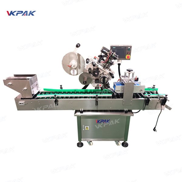 VK-HRL-D Automatic Horizontal Round Product Labeling Machine With Feeding Hopper