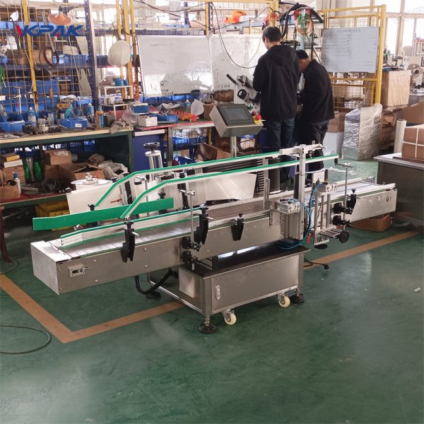 VK-RPL-B Automatic Three Roller Plastic Empty Pail Bucket Labeling Machine