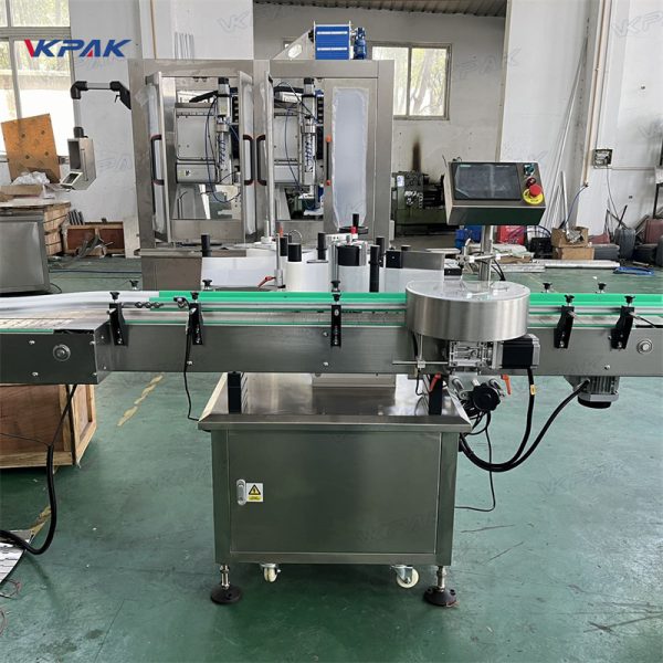 VK-SPL-S Automatic Chocolate Sauce Cream Round Bottle Star Wheel Labeling Machine