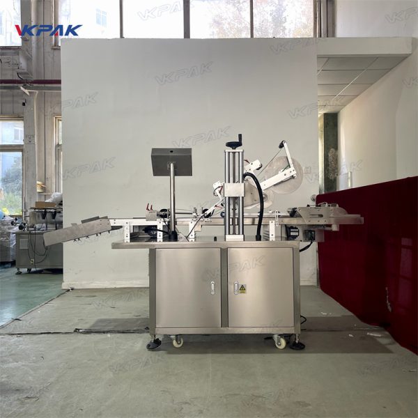 VK-TBL-F Automatic Mylar Bag Pouch Top And Bottom Labeling Machine With Friction Feeder