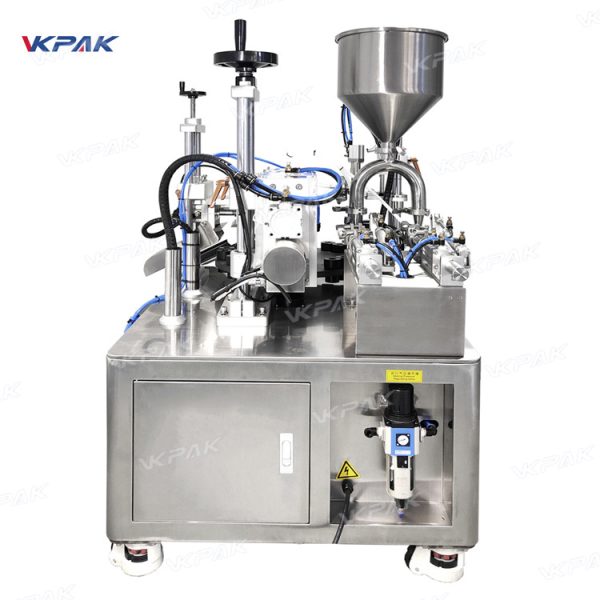 VK-TFS-006UDH Tabletop 2 Heads Ultrasonic Small Plastic Soft Tube Filling Sealing Machine