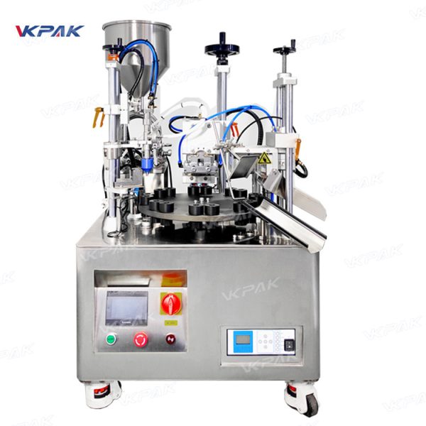 VK-TFS-006UDH Tabletop 2 Heads Ultrasonic Small Plastic Soft Tube Ointment Filling Sealing Machine