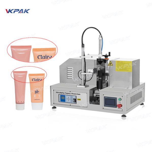 VK-UTS-007 Semi Automatic Ultrasonic Cosmetic Plastic Soft Tube Sealing Cutting Machine